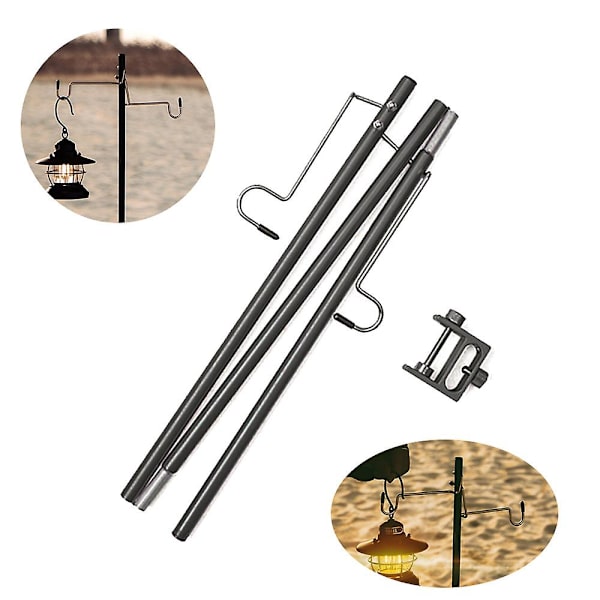 Utomhus camping picknick bärbar ljusstolpe lampstolpe rese aluminiumlegering hopfällbar campingtält lykta ljusstolpe Coffee