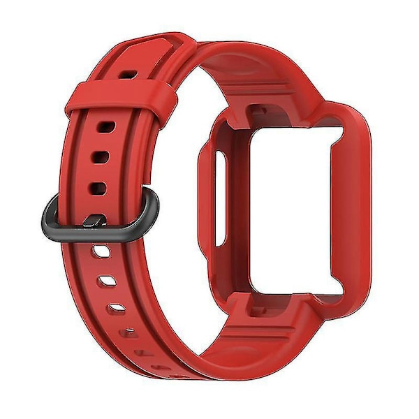 För Xiaomi Redmi Watch/redmi Watch 2/mi Watch Lite/mi Watch Lite 2 Smart Watch Armband Mjukt Silikon Armband Med Klockfodral 1 Red