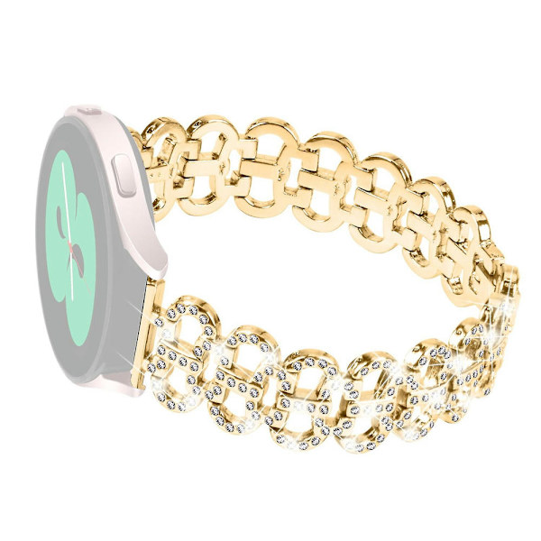 For Huawei Watch 2/GT 2 42mm/GT 3 42mm Rhinestones Decor Gourd Shape Watch Alloy Strap - Black Gold