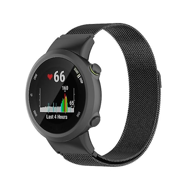 Til Garmin Forerunner 45 / 45s / Swim 2 Milanese erstatningsarmbåndsurrem Black