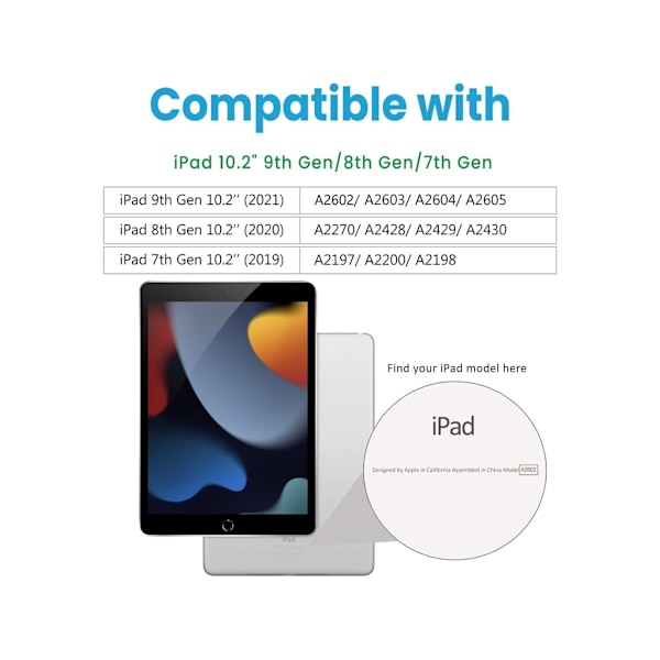 Robust Beskyttelsesdeksel med Dreiefot for 10,2-tommers iPad Lilla (2021/2020/2019)