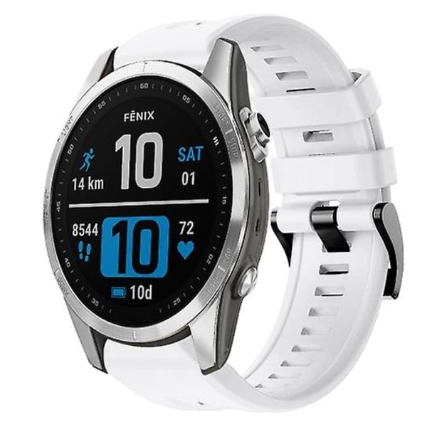 För Garmin Fenix ​​7s metallspänne i enfärgad watch White