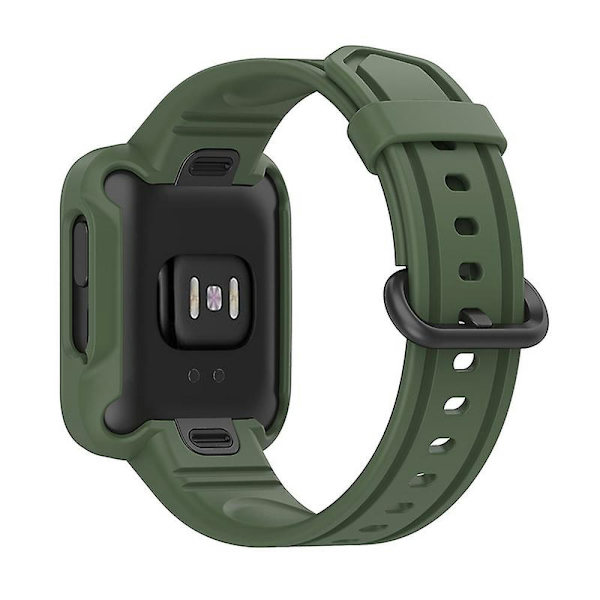 Til Xiaomi Redmi Watch/redmi Watch 2/mi Watch Lite/mi Watch Lite 2 Smart Watch Rem, Blød Silikone Rem Med Urkasse Blackish Green
