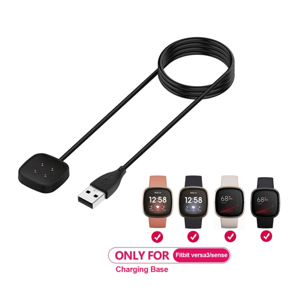 50 cm Laddningsdocka för Fitbit- Versa 3 Smart Watch Laddningskabel USB Laddningsdatavagga