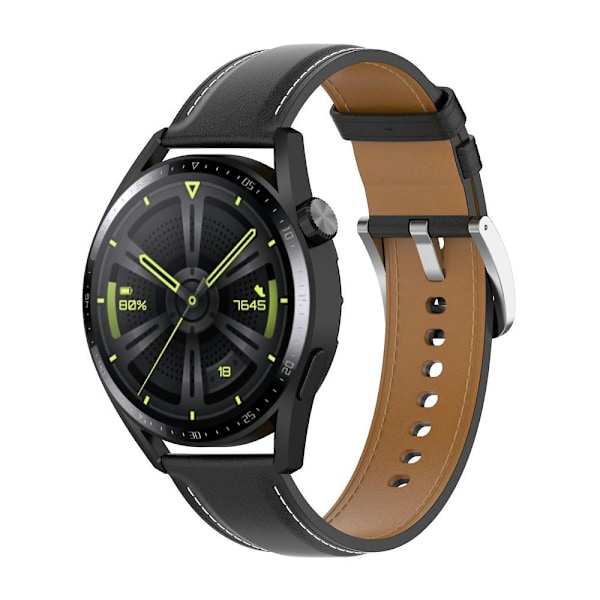 Kalveskindslæderrem til Huawei Watch GT 3 42mm Black