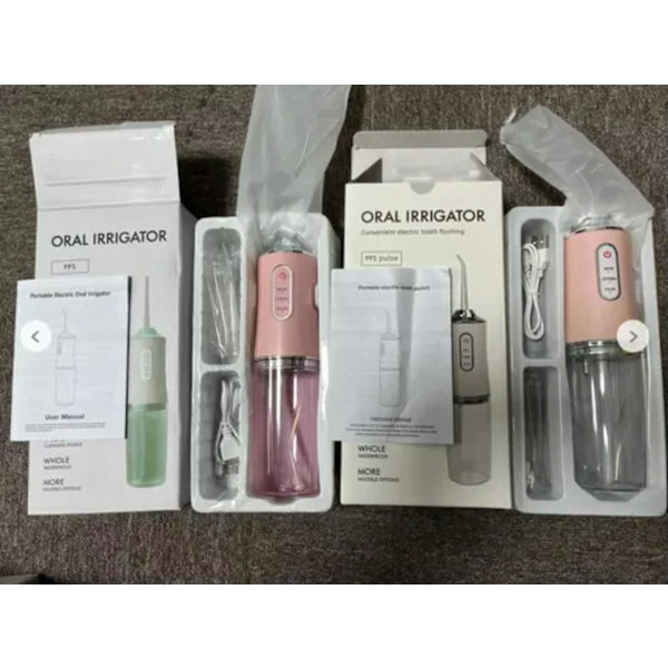 Oral Irrigator Bärbar Tandtråd Vattentråd USB Laddningsbar Vattenstråle Grön