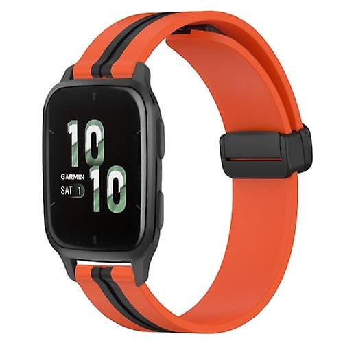 För Garmin Forerunner Sq2 20mm vikbart magnetlås watch Orange-Black