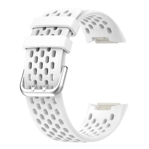 For Fitbit Charge 5 monokromatisk pustende silikonklokkerem White