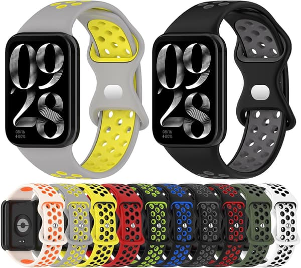 Stropp for Xiaomi Smart Band 8 Pro Tofarget Silikonstropp (Grønn Svart)