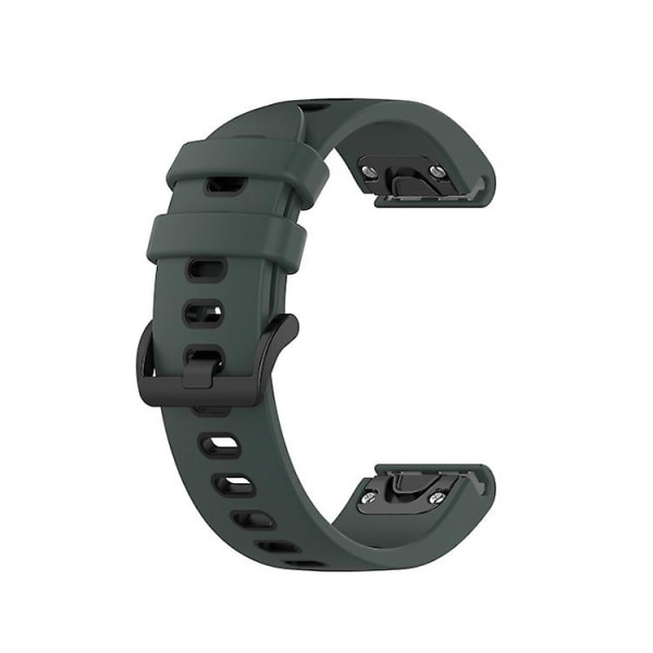 För Garmin Fenix ​​6s Pro 22mm Silicone Sports Watch Olive Green-Black