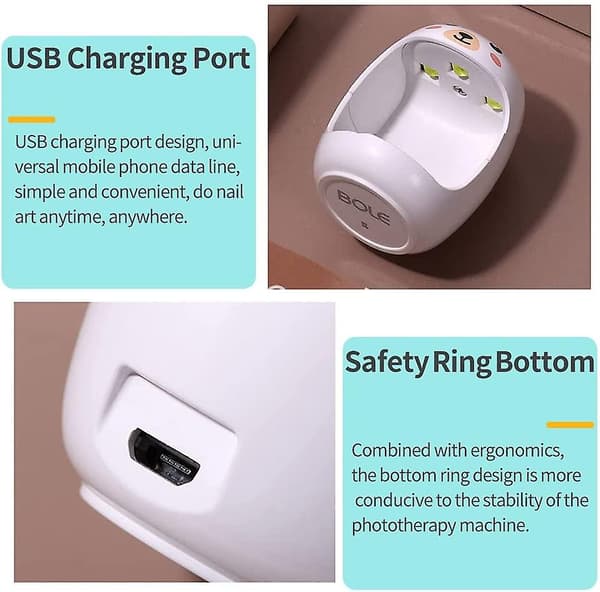 Bærbar Æg-Formet Negle Fototerapi Lampe, UV LED Lampe