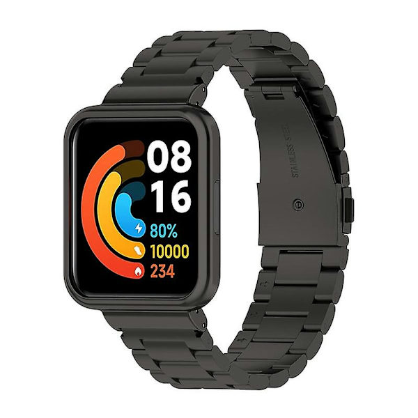 Til Xiaomi Redmi Watch 2 Lite Tre Perler Rustfrit Stål Udskiftnings Rem Med Urkasse