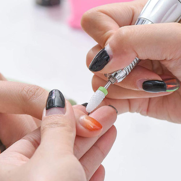 5 st keramiska nagelborr set, (2,35 mm) professionella akryl nagelfil borr för manikyr pedikyr nagelband gel nagelpolering