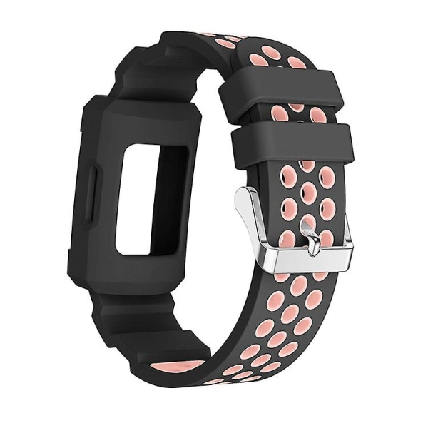 Til Fitbit Charge 3 alt-i-en silikone beskyttelseshylster erstatningsurrem Pink