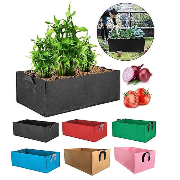 Växtväxtpåsar Grönsak Blomkruka Planteringskruka Trädgård Upphöjd Planteringsbädd Behållare Red 60X30x20cm