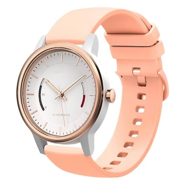 For Garmin Vivomove 20 mm ensfarget myk silikonklokkerem Pink