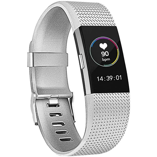Ersättningsband som är kompatibla för Fitbit Charge 2, Classic & Special Edition justerbara sportarmband Metal-Silver Small