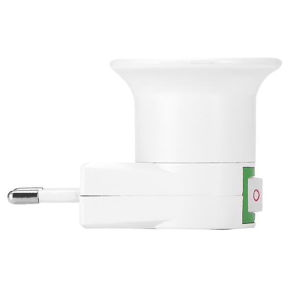 E27 Eu Plugg Lampe Lysholder Base Stikkontakt Omformer Adapter Med Kontrollbryter