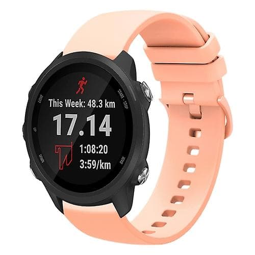 For Garmin Forerunner 245 Music 20mm Solid Color Myk Silikon Klokkebånd Pink