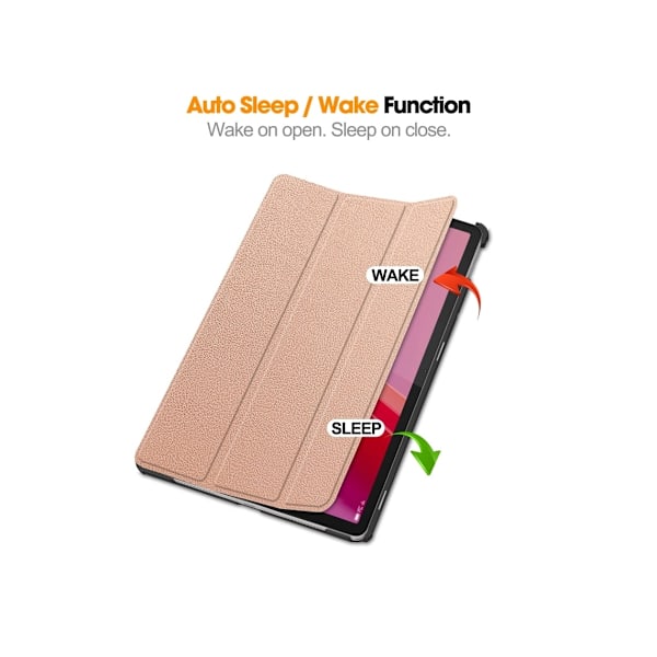 Etui til Lenovo Pad 2024 Tb331fc/tab M11 Tb330fu 11 Tre Foldbart Dvale Anti Fald (Rose Gold)