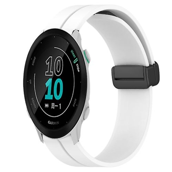 Til Garmin Forerunner 158 20 mm ensfarvet magnetisk lås silikone urrem White