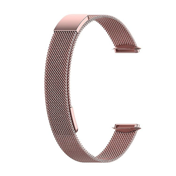 Erstatningsstropp i rustfritt stål Magnetisk Milan Fashion-armbånd for Fitbit Luxe rose pink