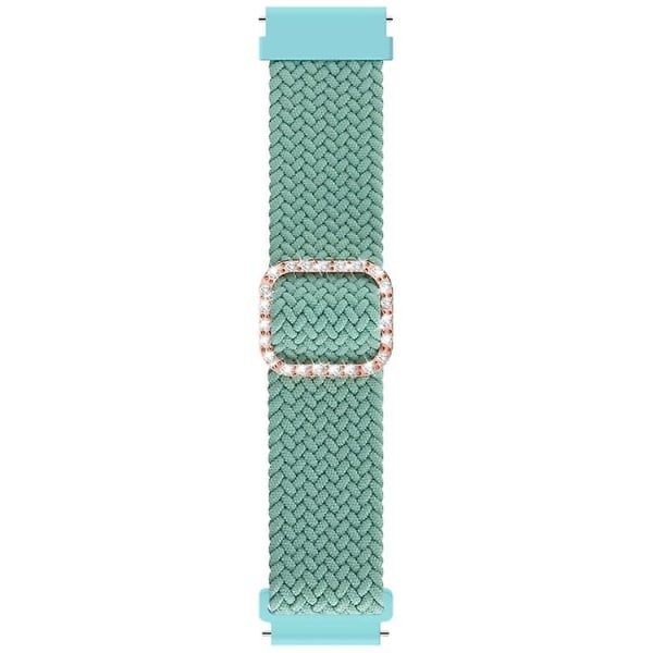 For Garmin Venu/vivoactive 3 20 mm universal justerbart flettet elastisk diamantspenne klokkebånd Grass Green