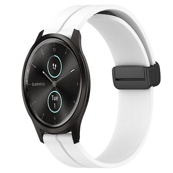 Til Garmin Garminmove Style 20 mm ensfarvet magnetisk lås Silikone urbånd White