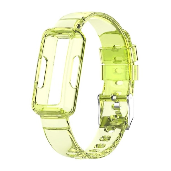 For Fitbit Inspire 3 Tpu integrert klokkebånd Transparent Yellow
