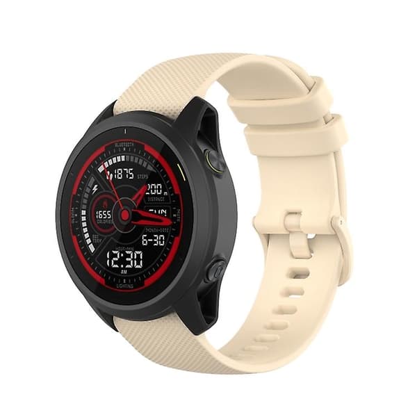 For Garmin Forerunner 745 Small Grid Quick Release-klokkerem med skrutrekker Beige