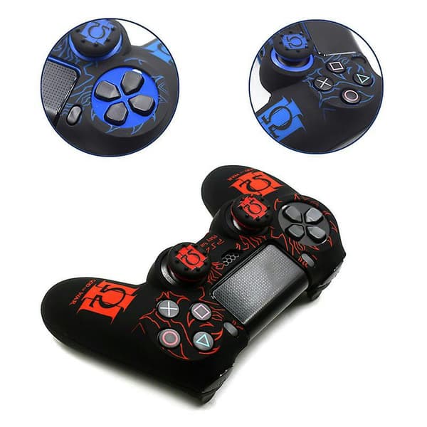 SQCLV PS4-controller-skins, silikone-controller-cover-skin-beskytter, kompatibel med /PS4 Slim/PS4 Pro-controller (tommelfingergreb x 2) C