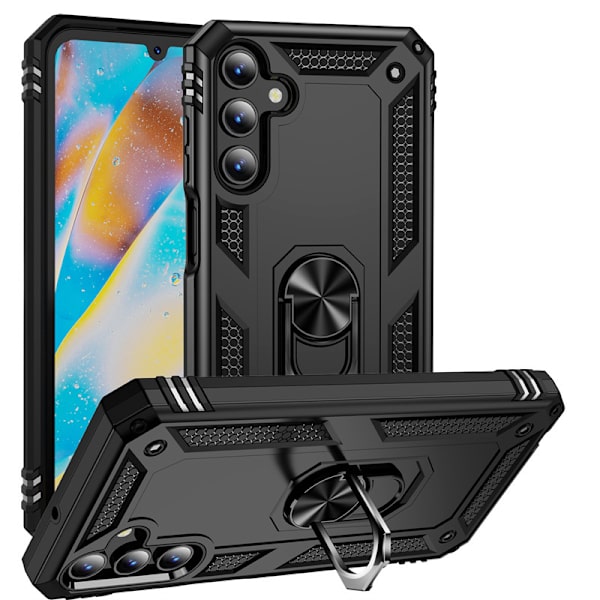 Etui til Samsung Galaxy A35 Stødsikkert med stander, sort
