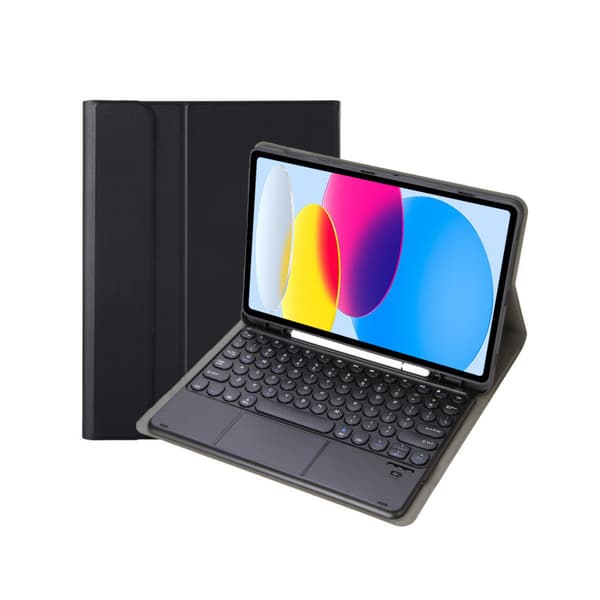 Touch Keyboard etui til Samsung Galaxy Tab A9 Plus 11 tommer, Runde tastehætter, sort