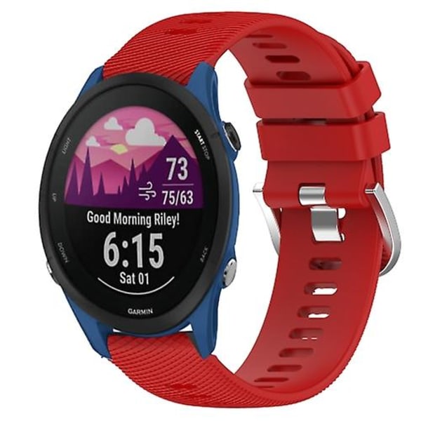 For Garmin Forerunner 255s 18 mm ensfarget silikonklokkerem Red