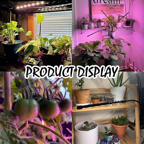 Växttillväxt USB-klämma Dimning Timing Full-spectrum Inomhusplantering Fröplanta Kompletterande Ljus Imitation Sollampa