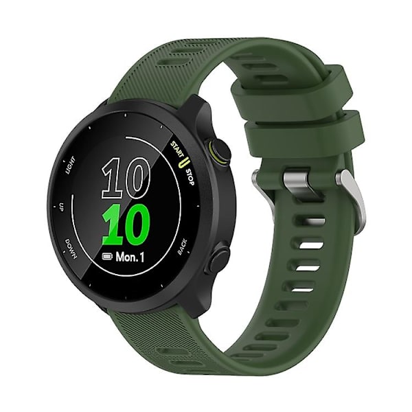 Til Garmin Forerunner 158 / 55 Twill silikone urrem Olive Green