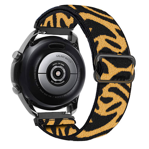 20 mm 22 mm bånd til Samsung Galaxy Watch 4/classic/3/5/pro/active 2 Gear S3 Elastic Nylon Loop Huawei Watch Gt 2 2e 3 Pro Strap Zebra Yellow 22mm