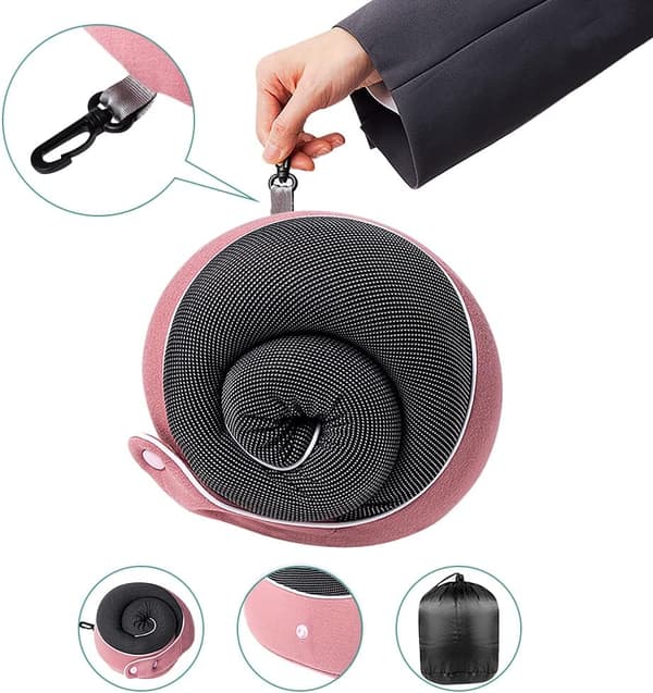 Reisepute i Memory Foam, U-formet hodestøttepute (Grå)