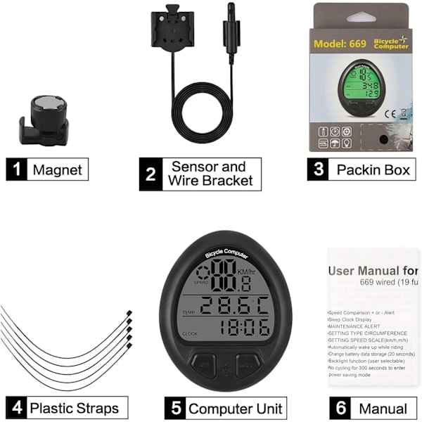Trådløs/Kablet Cykelcomputer - MPH KM/H Cykelhastighedsmåler
