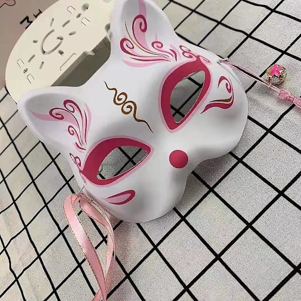 Fox Cosplay Mask Half Face Cat Mask Til Julefest Kostume Japansk Kitsune Mask Kabuki Masquerade Cat 3