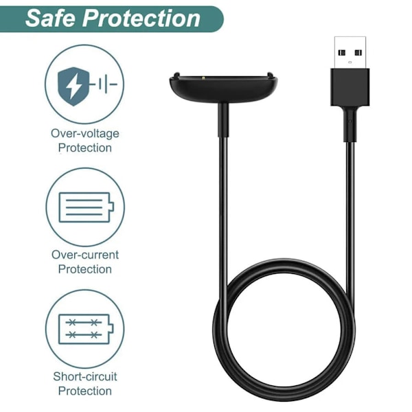 Lader for Fitbit Inspire 3, erstatnings-USB-ladekabel [2-pakning, 3,3 fot/1 m]