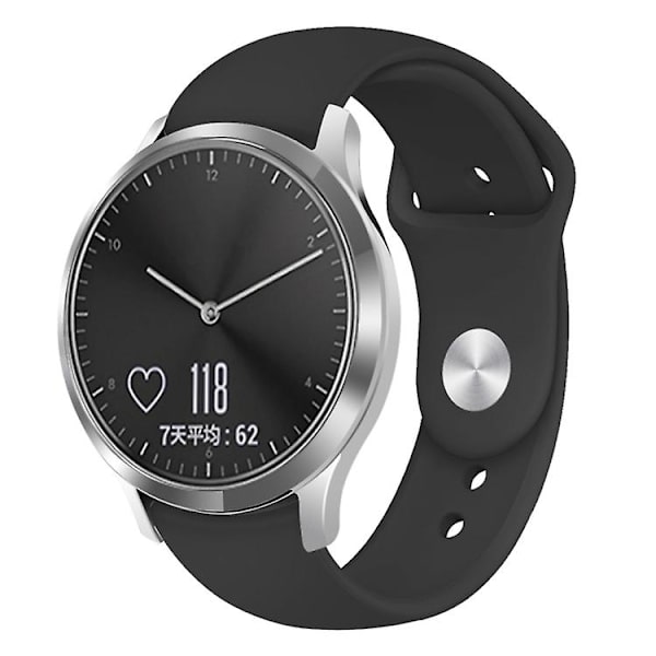 För Garmin Vivoactive 3 / Vivomove Hr Solid Color Reverse Buckle Watch Black