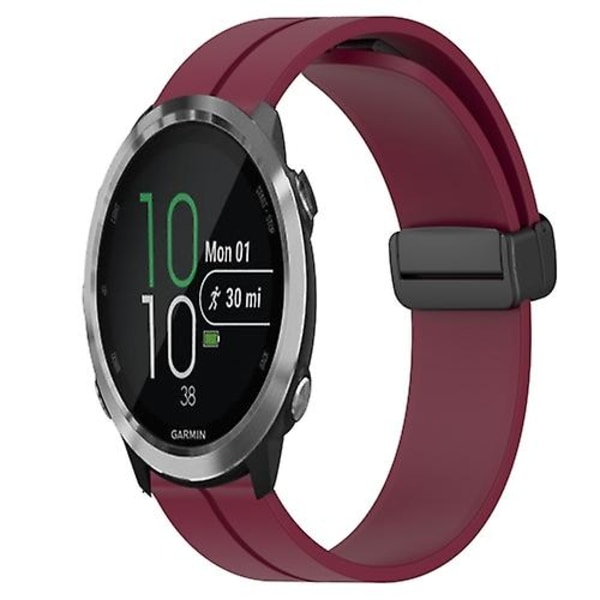 Garmin Forerunner 645 Music 20mm yksivärinen magneettilukko silikonikellon watch Wine Red