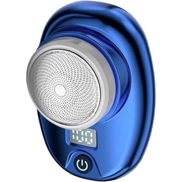 Mini-sähköparranajokoneet miehille ja naisille, sähköparranajokone miesten kasvoille, Type C ladattava, vedenpitävä LED-näytöllä kotiin Blue