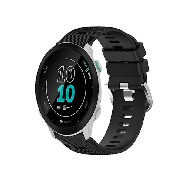 Rem for Garmin Forerunner 158 20 mm Svart Solid Color Myk Silikonklokke Rem