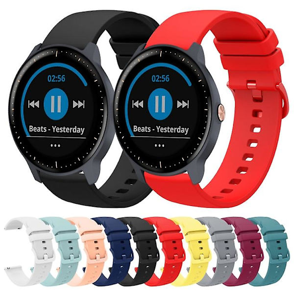 För Garmin Vivoactive3 Music 20mm Solid Color Soft Silikon Watch Band White