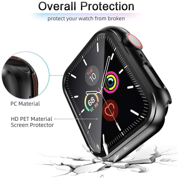 Glas+ cover För Apple Watch Case 44 mm 40 mm Iwatch 42 mm 38 mm Skärmskydd + stötfångare Tillbehör för Applewatch Series 5 4 3 Se 6 Wine red 40mm series 654 SE