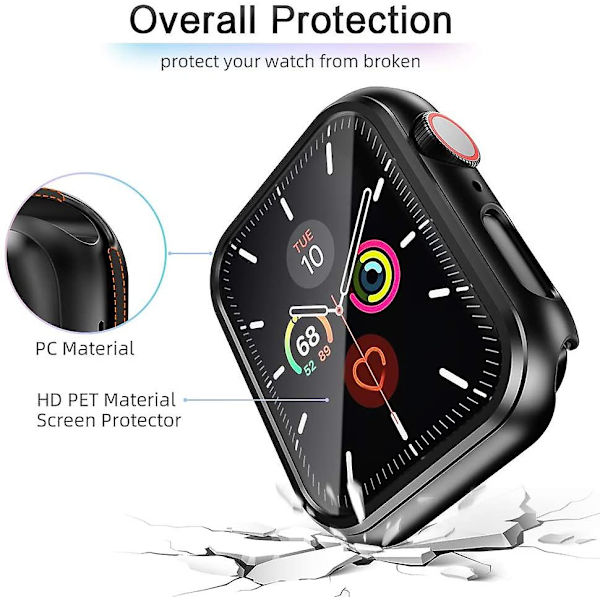 Glass+ cover Apple Watch case 44mm 40mm Iwatch 42mm 38mm näytönsuoja + puskuri Lisävarusteet Applewatch Series 5 4 3 Se 6 Matte Transparent 44mm series 654 SE