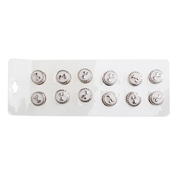 Magnetisk skjerf Brosje Magnetisk knapp Brosje Perle Pin Brosje Dame 12 stykker A