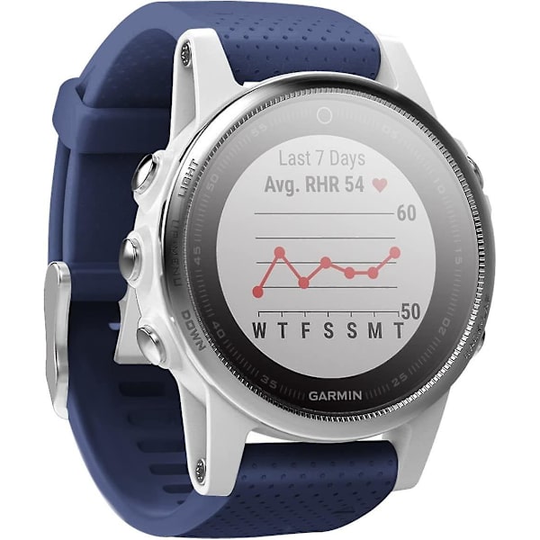 Udskiftningsrem til Fenix ​​5s Plus/fenix 6s Pro/fenix 7s/d2 Delta S Smartwatch (sølvspænde-mørkeblå) Dark Blue